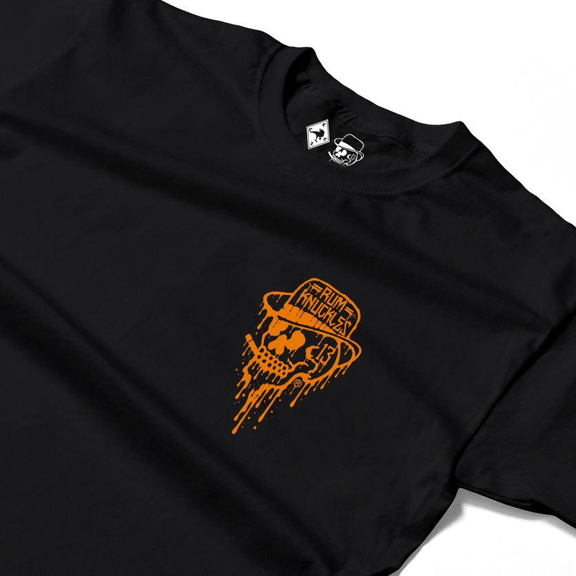 RUM KNUCKLES RK DRIP SKULL ORANGE Long Sleeve Tee - detail