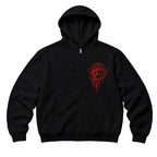 RUM KNUCKLES RK DRIP SKULL RED Zip Hoodie - front