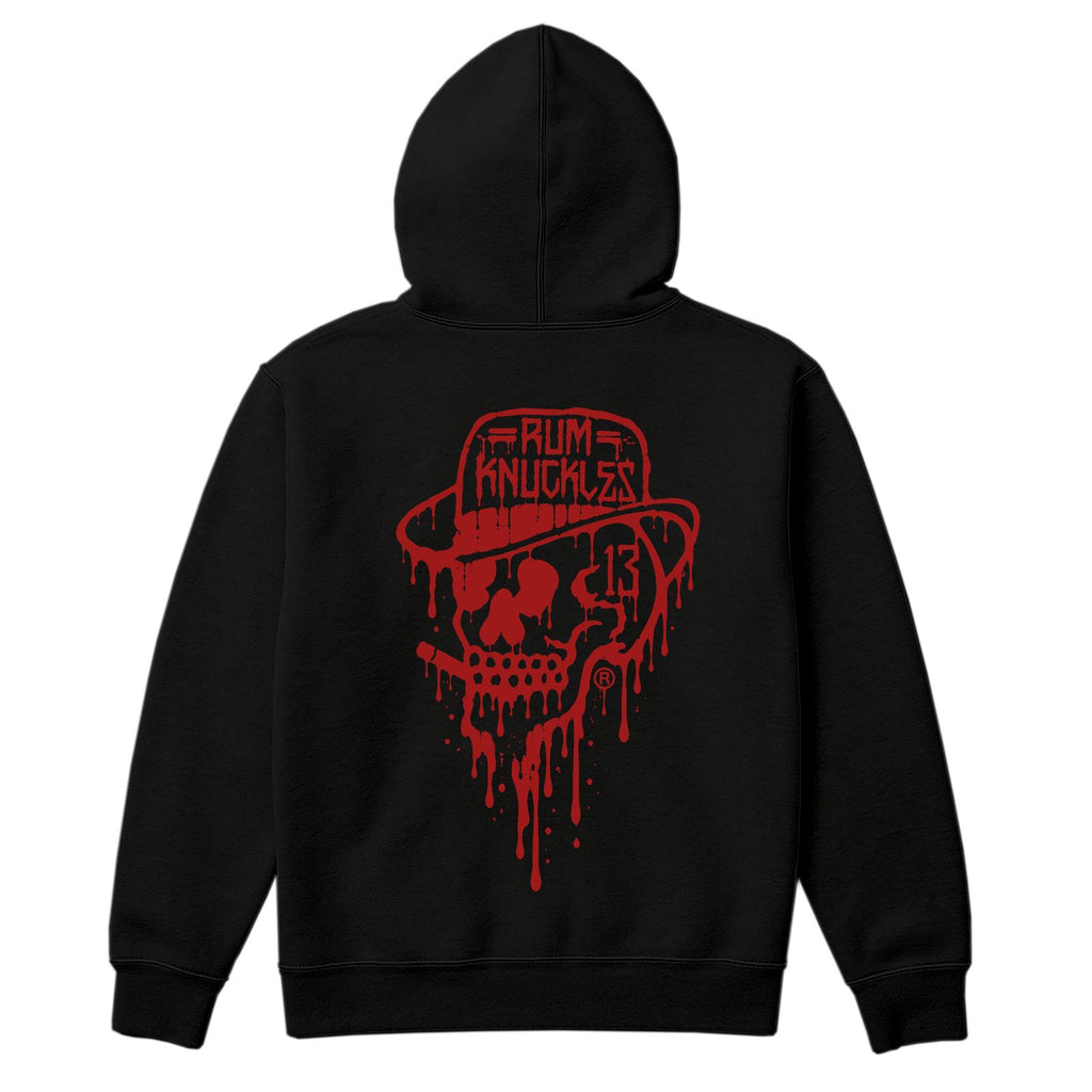RUM KNUCKLES RK DRIP SKULL RED Hoodie - back
