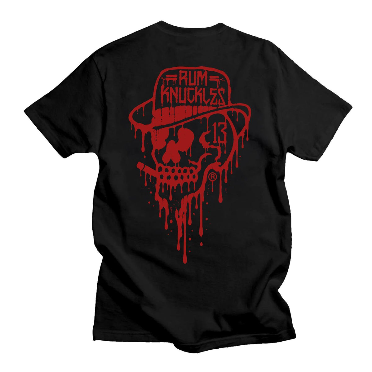 RUM KNUCKLES RK DRIP SKULL RED T-Shirt - back