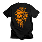 RUM KNUCKLES RK DRIP SKULL ORANGE T-Shirt - back