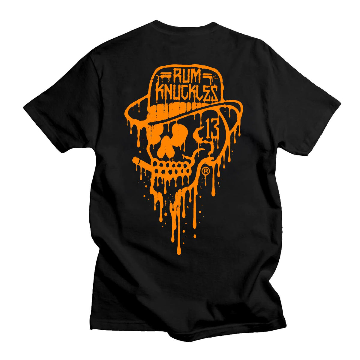 RUM KNUCKLES RK DRIP SKULL ORANGE T-Shirt - back