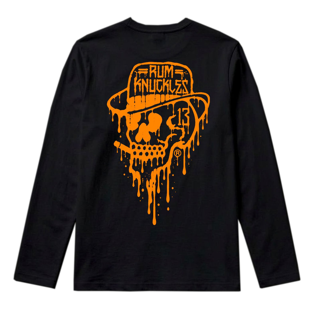 RUM KNUCKLES RK DRIP SKULL ORANGE Long Sleeve Tee - back