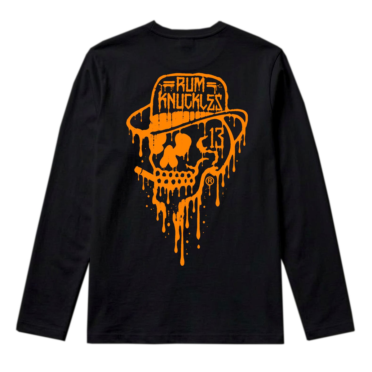 RUM KNUCKLES RK DRIP SKULL ORANGE Long Sleeve Tee - back