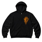 RUM KNUCKLES RK DRIP SKULL ORANGE Zip Hoodie - front