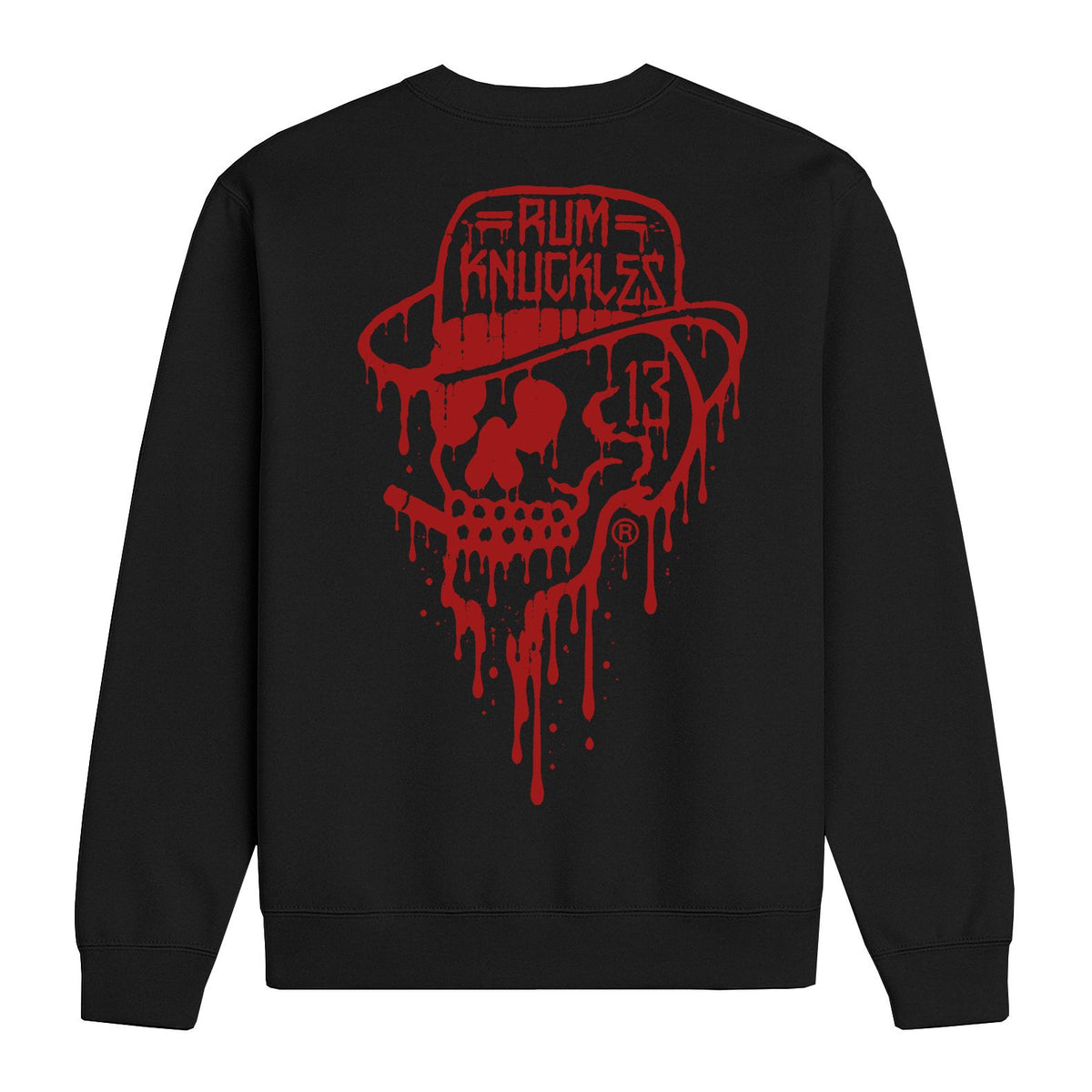RUM KNUCKLES RK DRIP SKULL RED Sweatshirt - back
