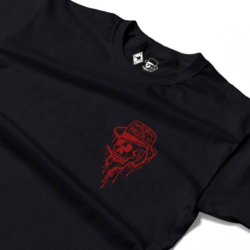 RUM KNUCKLES RK DRIP SKULL RED Long Sleeve Tee - detail
