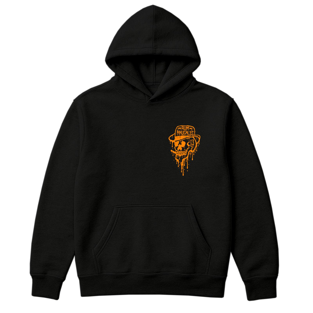 RUM KNUCKLES RK DRIP SKULL ORANGE Hoodie - front