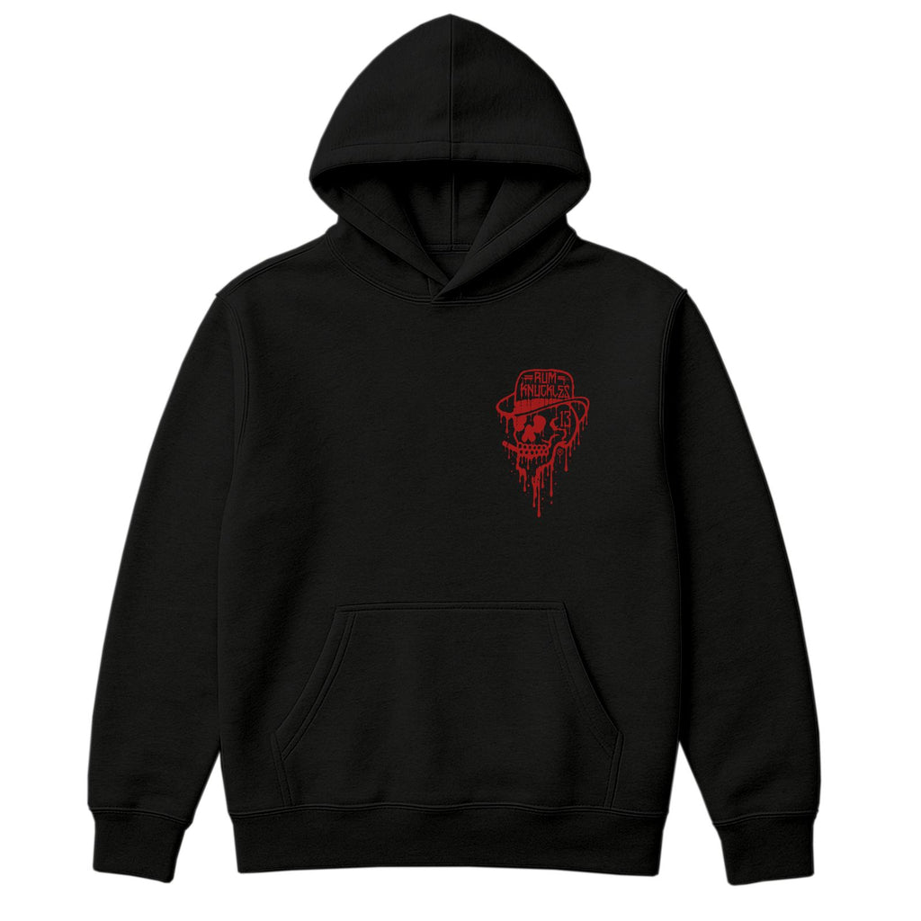 RUM KNUCKLES RK DRIP SKULL RED Hoodie - front