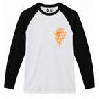 RUM KNUCKLES RK DRIP SKULL ORANGE Baseball Tee - front