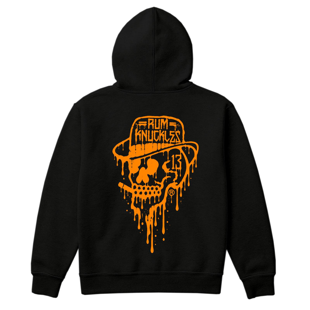 RUM KNUCKLES RK DRIP SKULL ORANGE Hoodie - back
