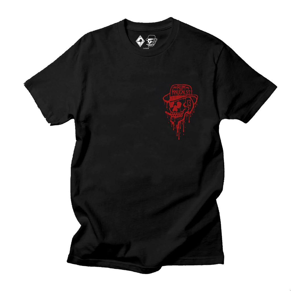 RUM KNUCKLES RK DRIP SKULL RED T-Shirt - front