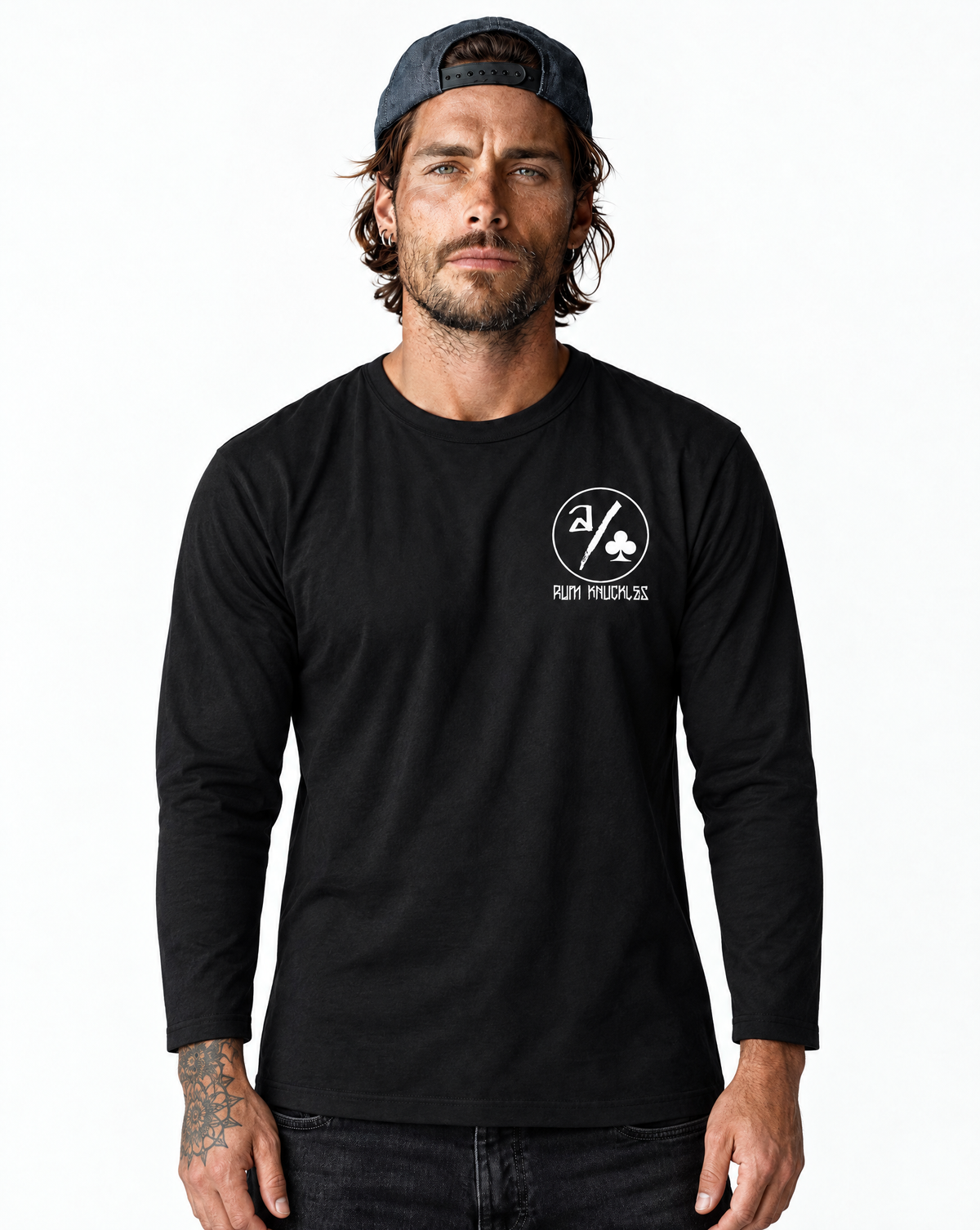 RUM KNUCKLES ACE CLUB Long Sleeve Tee - model front