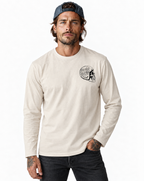 RUM KNUCKLES LIVE ONCE Long Sleeve Tee - Ecru - model front