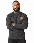 RUM KNUCKLES HAWAIIAN Long Sleeve Tee - Charcoal - model front