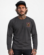 RUM KNUCKLES RK WARRIOR Long Sleeve Tee - Charcoal - model front