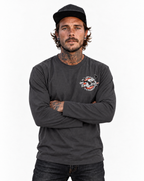 RUM KNUCKLES SPECIAL DELIVERY Long Sleeve Tee - Charcoal - model front