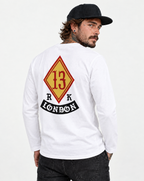 RUM KNUCKLES DIAMOND 13 Long Sleeve Tee - White - model back