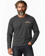 RUM KNUCKLES RK EAGLE BIKER Long Sleeve Tee - Charcoal - model front
