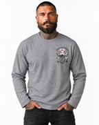 RUM KNUCKLES BROTHERHOOD Long Sleeve Tee - Heather Grey - model front