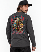 RUM KNUCKLES RK WARRIOR Long Sleeve Tee - Charcoal - model back