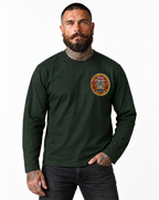 RUM KNUCKLES TRUE FIGHTING SPIRIT Long Sleeve Tee - Forest Green - model front