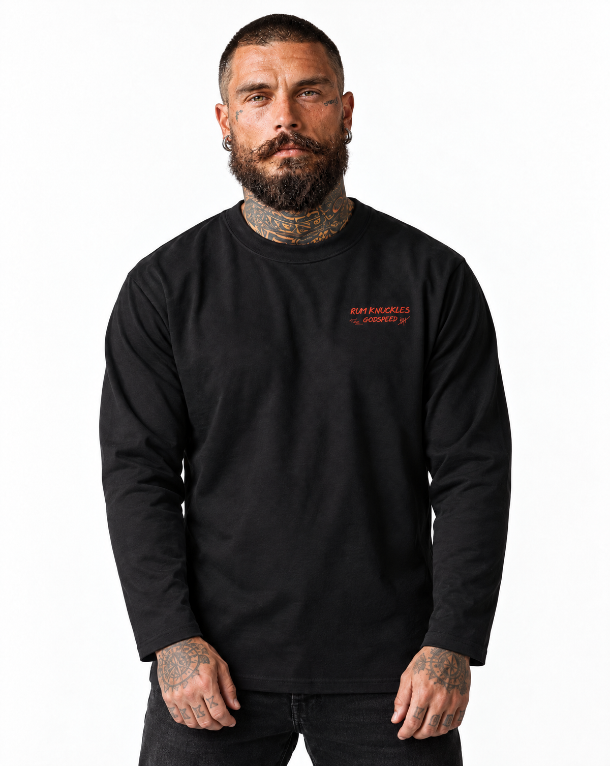 RUM KNUCKLES MC BANDANA Long Sleeve Tee - model front