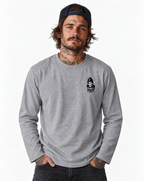 RUM KNUCKLES MIS RK FIT SKULL Long Sleeve Tee - Heather Grey - model front