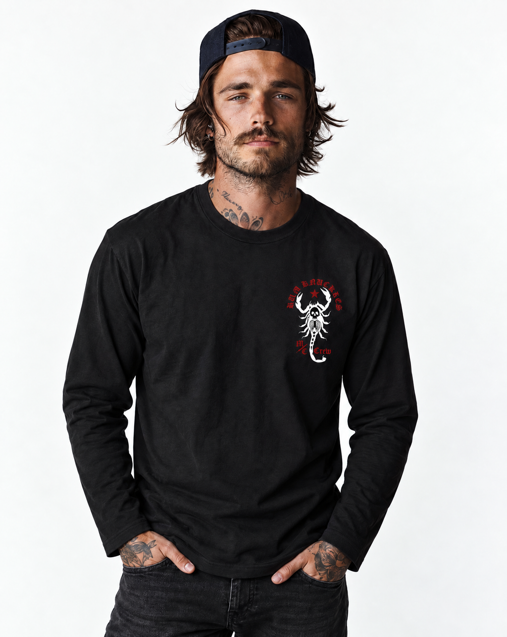 RUM KNUCKLES SCORPIO Long Sleeve Tee - model front