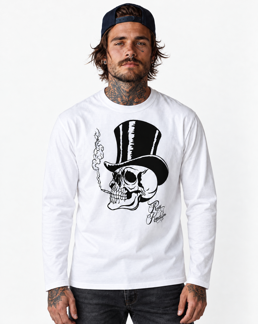 RUM KNUCKLES TOPHAT Long Sleeve Tee - model front