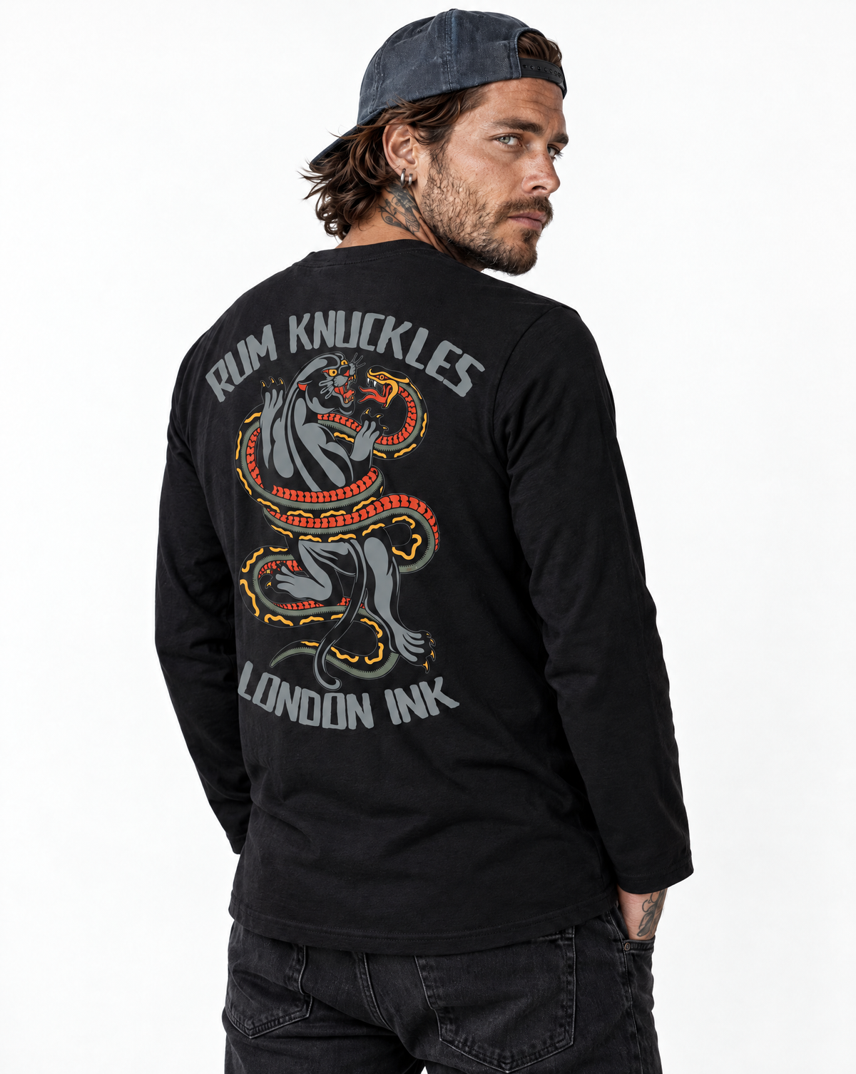 RUM KNUCKLES RK INK Long Sleeve Tee - model back