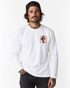 RUM KNUCKLES GUNSLINGER Long Sleeve Tee - White - model front