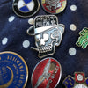 RK Smoking Skull Logo Pin Badge