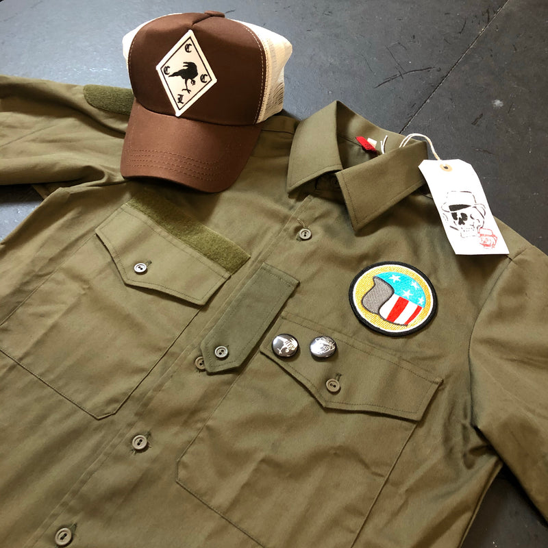 Camisa skater militar con botones RK