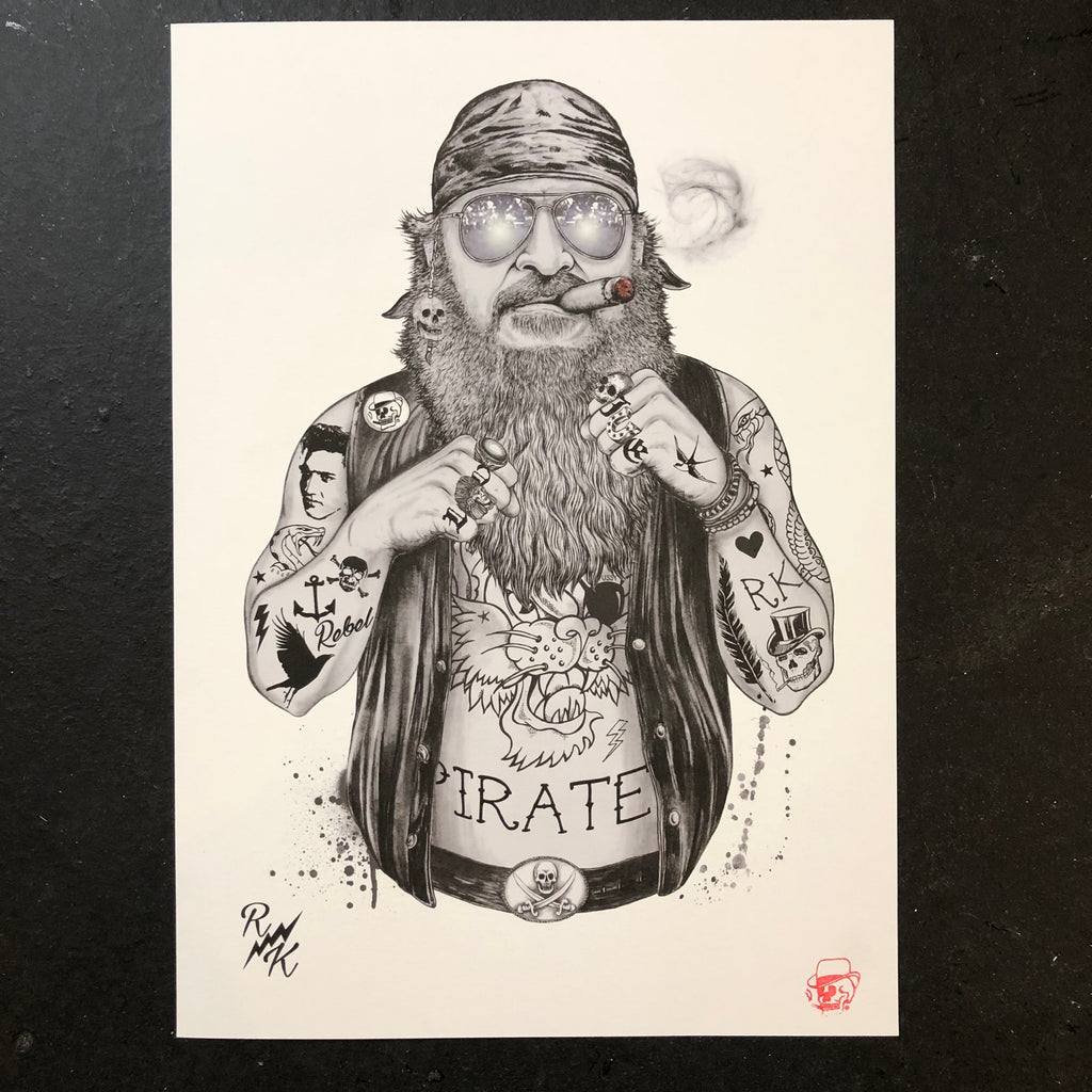 RK Art Print Biker Pirate