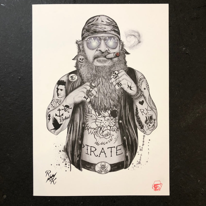 RK Kunstdruck Biker Pirat